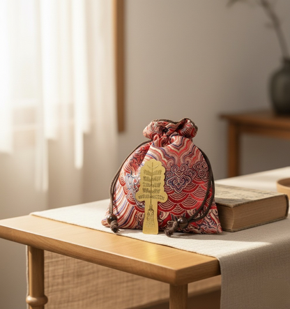 Certified 24K Gold Foil Phone Fortune Charm  |  Dual Blessing Collectible (Money Tree & Fu Gui Chang)